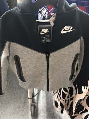 Nike Infant Toddler Tech Fleece Full-Zip Hoodie Black Heather Grey 3T